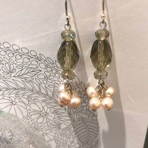 Garnet Hill Gemstone & Fresh Water Pearl Earrings